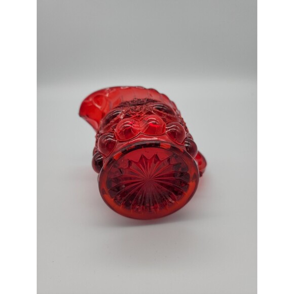 Red Glass Eye Winker Pattern Creamer Mosser USA Small Pitcher - Picture 11 of 12